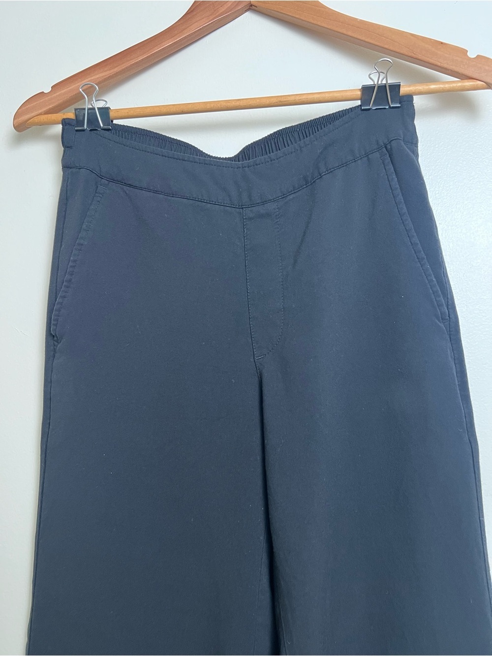 Old Navy Playa High Rise Wide Leg Pants Petite S Black Pull On Travel